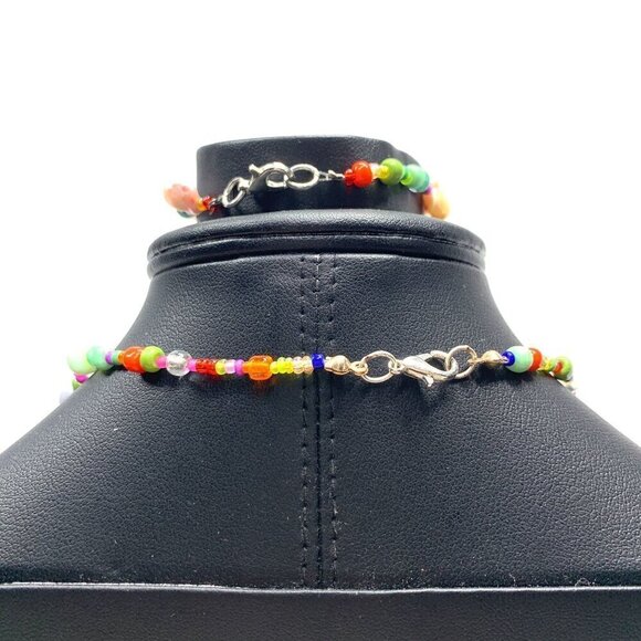 Genuine Pearl Beaded Necklace & Bracelet Set Multicolor 14”L, 7”L - Picture 8 of 8